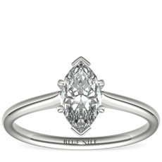 Petite Solitaire Engagement Ring in 14k White Gold